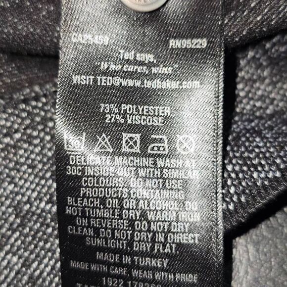 Ted‎ Baker Mens Heathered Black 1/4 Zip Pullover Sweater 6 2XL - Picture 4 of 4